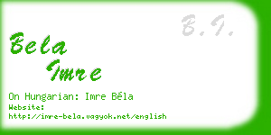 bela imre business card